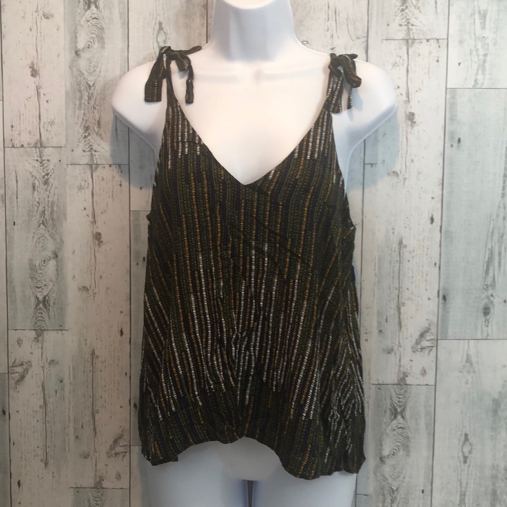 H&M Multi Colored Strip Shoulder Tie Tank Top 6